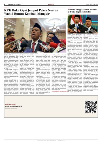 Halaman 6 Harian Aceh Indonesia edisi Jumat, 16 Oktober 2026