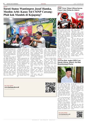 Halaman 8 Harian Aceh Indonesia edisi Jumat, 16 Oktober 2026