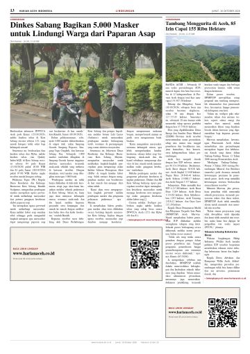 Halaman 13 Harian Aceh Indonesia edisi Jumat, 16 Oktober 2026
