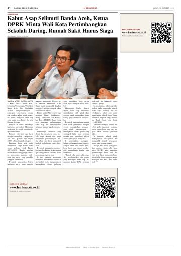Halaman 14 Harian Aceh Indonesia edisi Jumat, 16 Oktober 2026