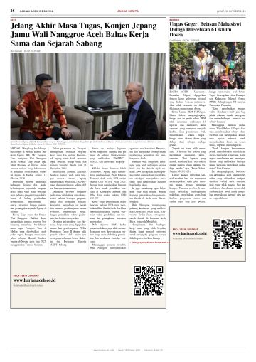 Halaman 16 Harian Aceh Indonesia edisi Jumat, 16 Oktober 2026