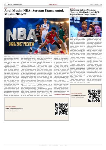 Halaman 17 Harian Aceh Indonesia edisi Jumat, 16 Oktober 2026