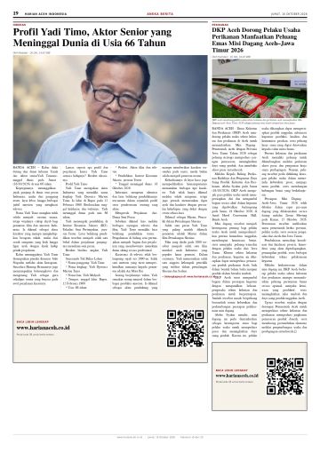 Halaman 19 Harian Aceh Indonesia edisi Jumat, 16 Oktober 2026