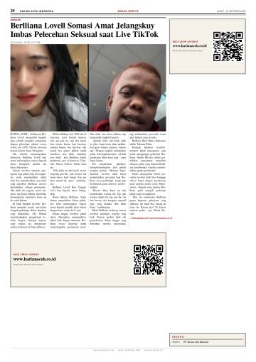 Halaman 20 Harian Aceh Indonesia edisi Jumat, 16 Oktober 2026