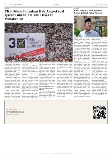 Halaman 6 Harian Aceh Indonesia edisi Sabtu, 17 Oktober 2026