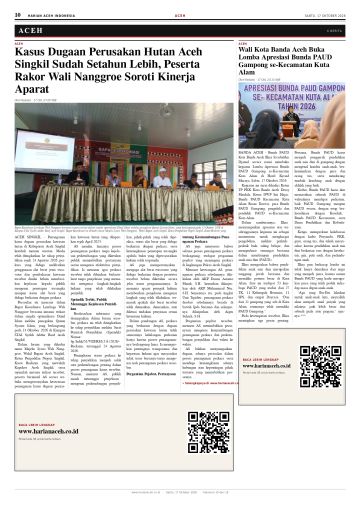 Halaman 10 Harian Aceh Indonesia edisi Sabtu, 17 Oktober 2026