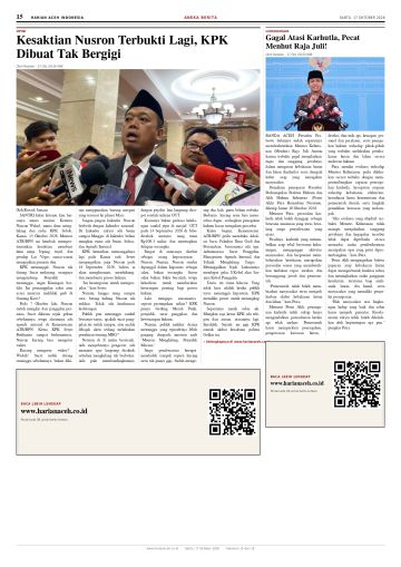 Halaman 15 Harian Aceh Indonesia edisi Sabtu, 17 Oktober 2026