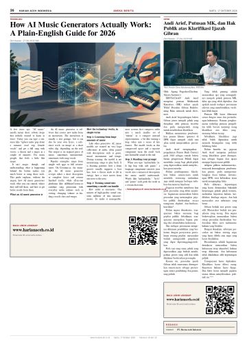 Halaman 16 Harian Aceh Indonesia edisi Sabtu, 17 Oktober 2026