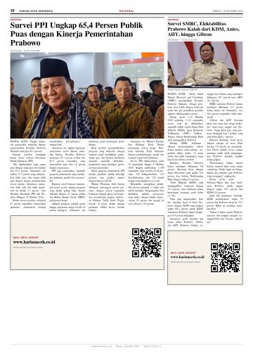 Halaman 10 Harian Aceh Indonesia edisi Minggu, 18 Oktober 2026