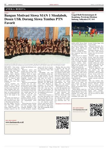 Halaman 13 Harian Aceh Indonesia edisi Minggu, 18 Oktober 2026