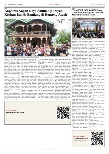 Halaman 14 Harian Aceh Indonesia edisi Minggu, 18 Oktober 2026
