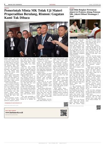 Halaman 6 Harian Aceh Indonesia edisi Senin, 19 Oktober 2026