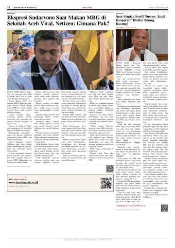 Halaman 10 Harian Aceh Indonesia edisi Senin, 19 Oktober 2026