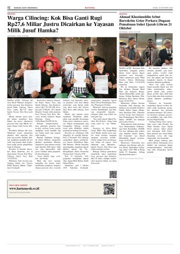 Halaman 12 Harian Aceh Indonesia edisi Senin, 19 Oktober 2026