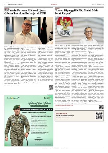 Halaman 13 Harian Aceh Indonesia edisi Senin, 19 Oktober 2026