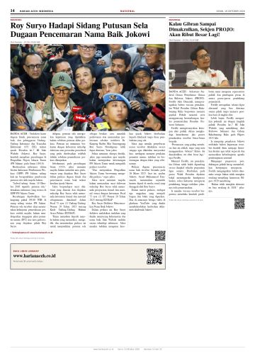 Halaman 14 Harian Aceh Indonesia edisi Senin, 19 Oktober 2026