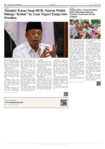 Halaman 15 Harian Aceh Indonesia edisi Senin, 19 Oktober 2026