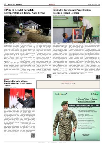 Halaman 17 Harian Aceh Indonesia edisi Senin, 19 Oktober 2026