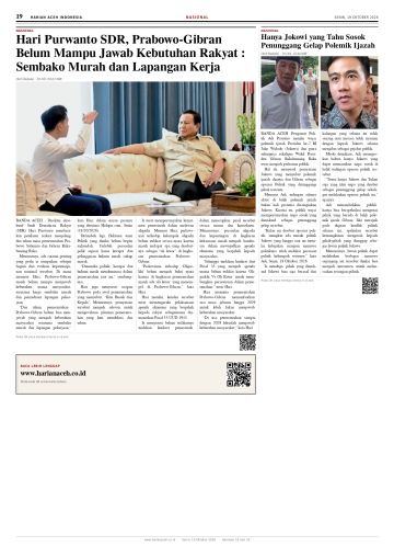 Halaman 19 Harian Aceh Indonesia edisi Senin, 19 Oktober 2026