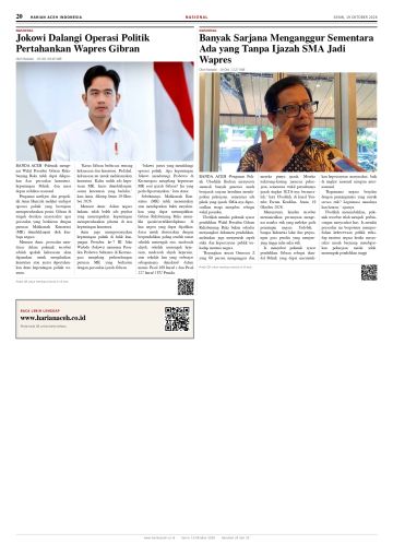 Halaman 20 Harian Aceh Indonesia edisi Senin, 19 Oktober 2026