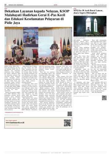 Halaman 23 Harian Aceh Indonesia edisi Senin, 19 Oktober 2026