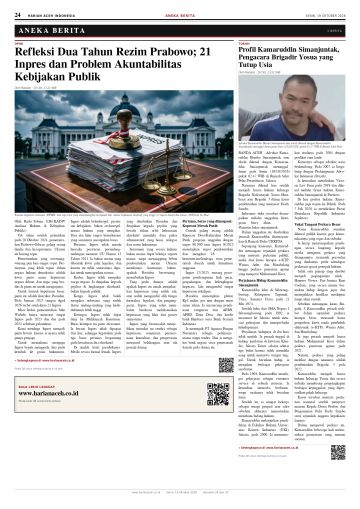 Halaman 24 Harian Aceh Indonesia edisi Senin, 19 Oktober 2026