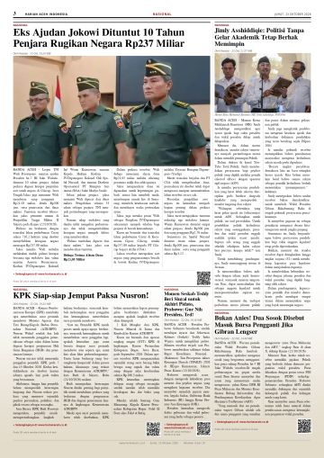 Halaman 3 Harian Aceh Indonesia edisi Jumat, 23 Oktober 2026