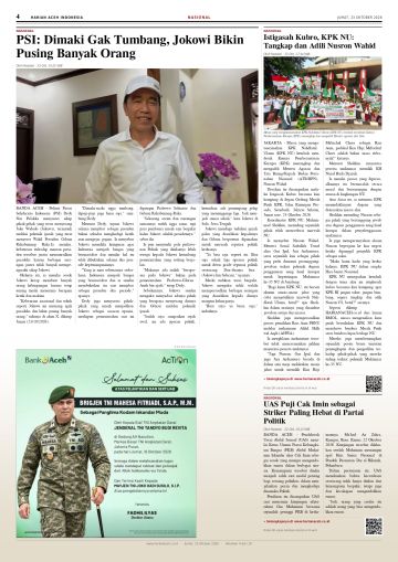 Halaman 4 Harian Aceh Indonesia edisi Jumat, 23 Oktober 2026