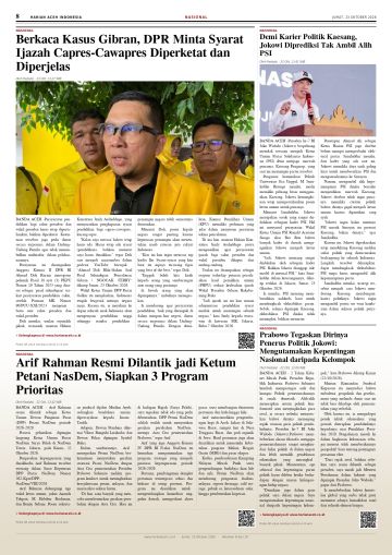 Halaman 8 Harian Aceh Indonesia edisi Jumat, 23 Oktober 2026