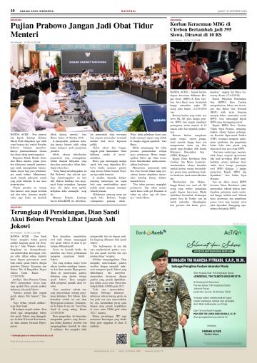 Halaman 10 Harian Aceh Indonesia edisi Jumat, 23 Oktober 2026