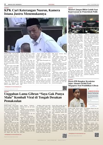 Halaman 11 Harian Aceh Indonesia edisi Jumat, 23 Oktober 2026