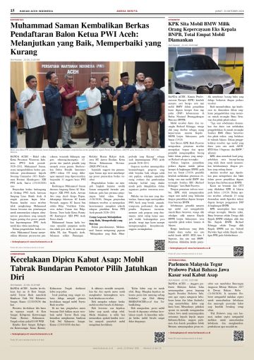 Halaman 15 Harian Aceh Indonesia edisi Jumat, 23 Oktober 2026