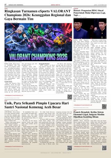Halaman 17 Harian Aceh Indonesia edisi Jumat, 23 Oktober 2026