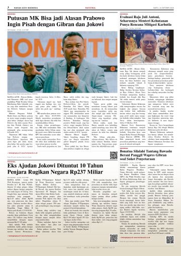 Halaman 3 Harian Aceh Indonesia edisi Sabtu, 24 Oktober 2026