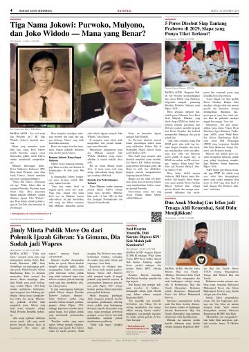 Halaman 4 Harian Aceh Indonesia edisi Sabtu, 24 Oktober 2026
