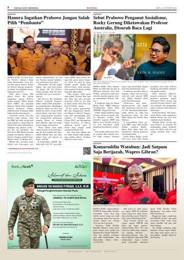 Halaman 5 Harian Aceh Indonesia edisi Sabtu, 24 Oktober 2026