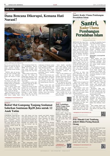 Halaman 9 Harian Aceh Indonesia edisi Sabtu, 24 Oktober 2026