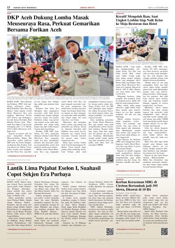 Halaman 13 Harian Aceh Indonesia edisi Sabtu, 24 Oktober 2026