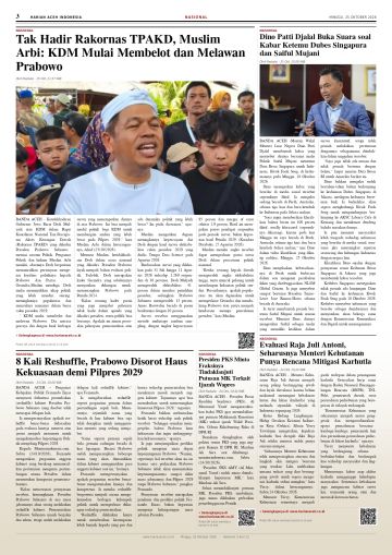 Halaman 3 Harian Aceh Indonesia edisi Minggu, 25 Oktober 2026