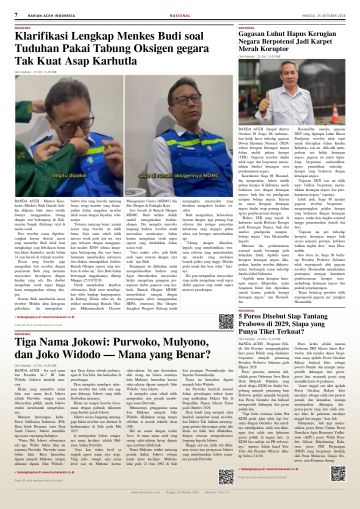 Halaman 7 Harian Aceh Indonesia edisi Minggu, 25 Oktober 2026