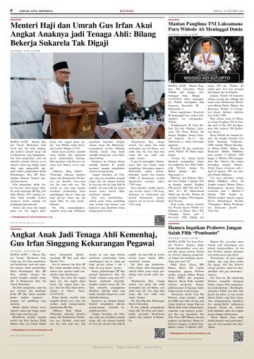 Halaman 8 Harian Aceh Indonesia edisi Minggu, 25 Oktober 2026