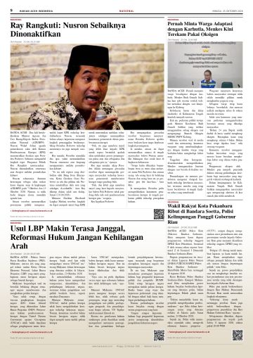Halaman 9 Harian Aceh Indonesia edisi Minggu, 25 Oktober 2026