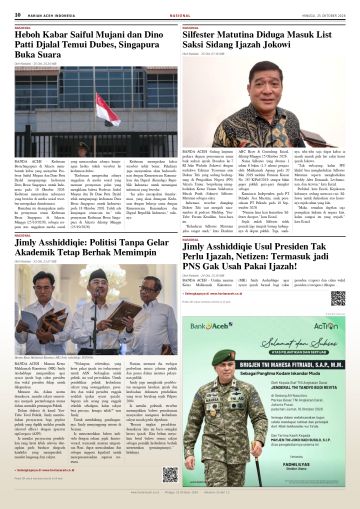 Halaman 10 Harian Aceh Indonesia edisi Minggu, 25 Oktober 2026