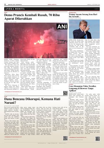 Halaman 11 Harian Aceh Indonesia edisi Minggu, 25 Oktober 2026