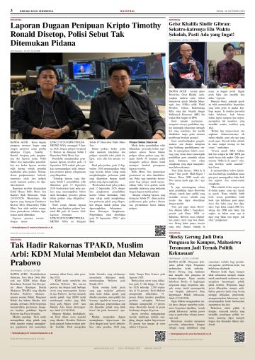 Halaman 3 Harian Aceh Indonesia edisi Senin, 26 Oktober 2026
