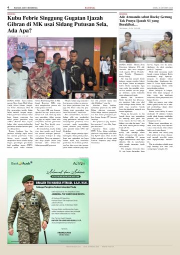 Halaman 4 Harian Aceh Indonesia edisi Senin, 26 Oktober 2026