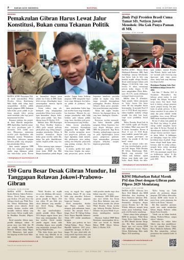 Halaman 5 Harian Aceh Indonesia edisi Senin, 26 Oktober 2026