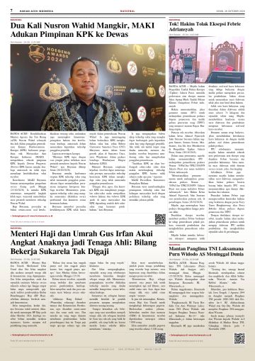 Halaman 7 Harian Aceh Indonesia edisi Senin, 26 Oktober 2026