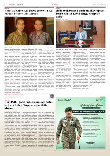 Halaman 8 Harian Aceh Indonesia edisi Senin, 26 Oktober 2026