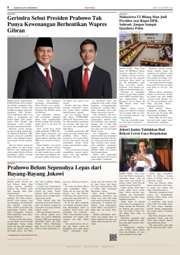 Halaman 9 Harian Aceh Indonesia edisi Senin, 26 Oktober 2026